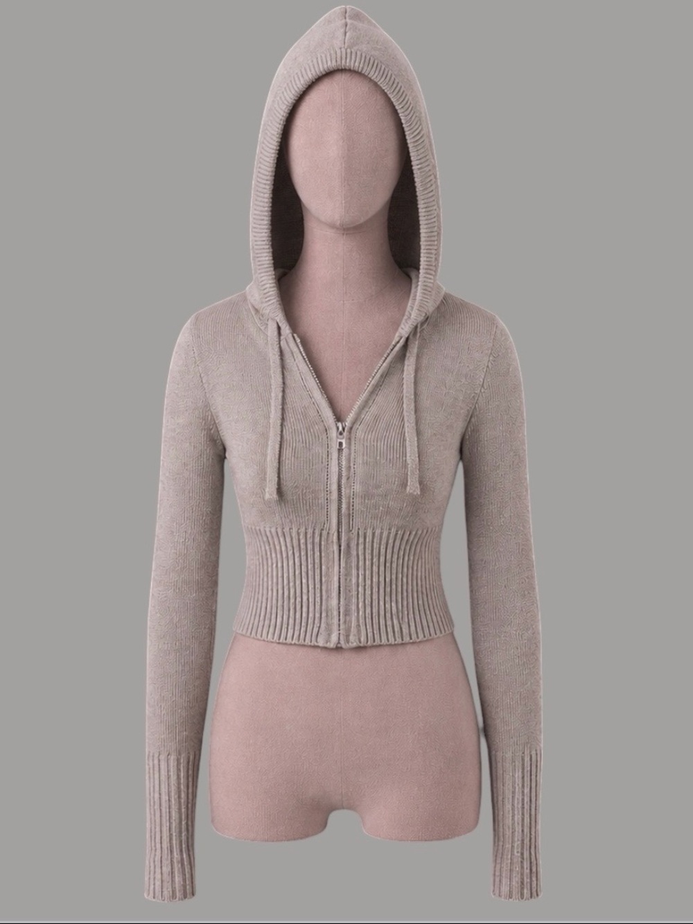Frankies Bikinis Aimee Cloud Knit Zip Up Hoodie